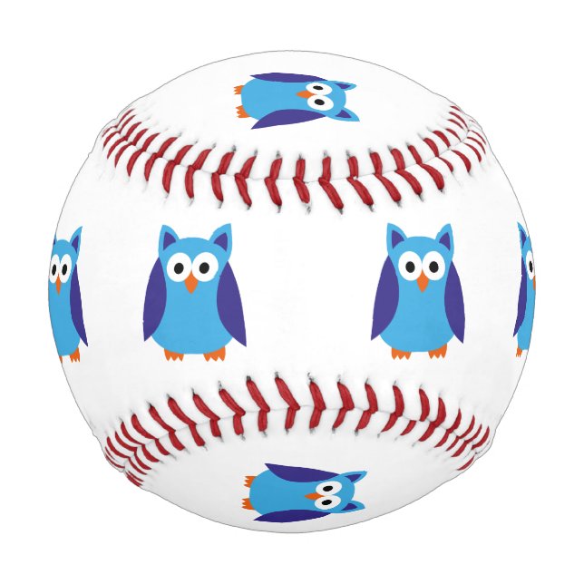 Balle De Baseball Bande dessinée bleue de hibou (Devant)