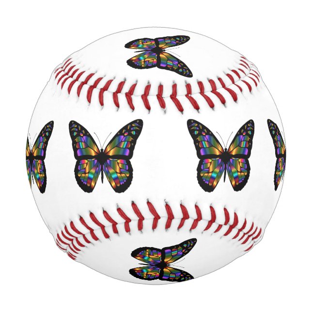 Balle De Baseball Bande dessinée de papillon de gradient (Devant)