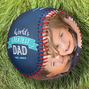 Balle De Baseball Bannière turquoise « Papa le plus génial du monde