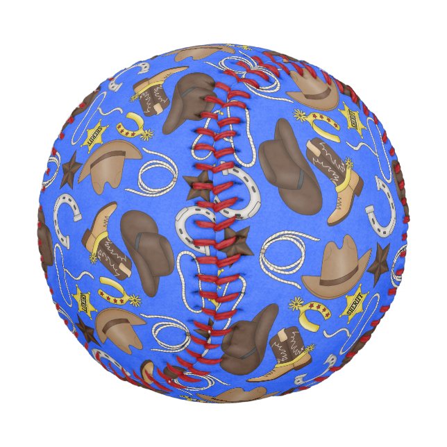 Balle De Baseball Base-ball Blue Cowboy Way (Angle)
