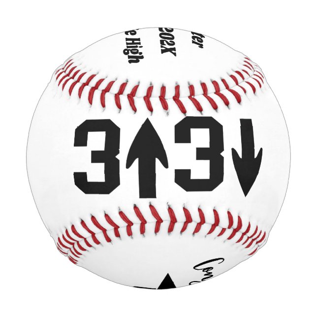 Balle De Baseball Baseball 3 Haut 3 Bas, Cadeau de Remise des Diplôm (Devant)