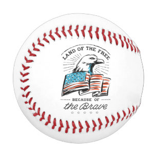 Balle De Baseball Baseball 4 juillet Fête de l'Indépendance drapea