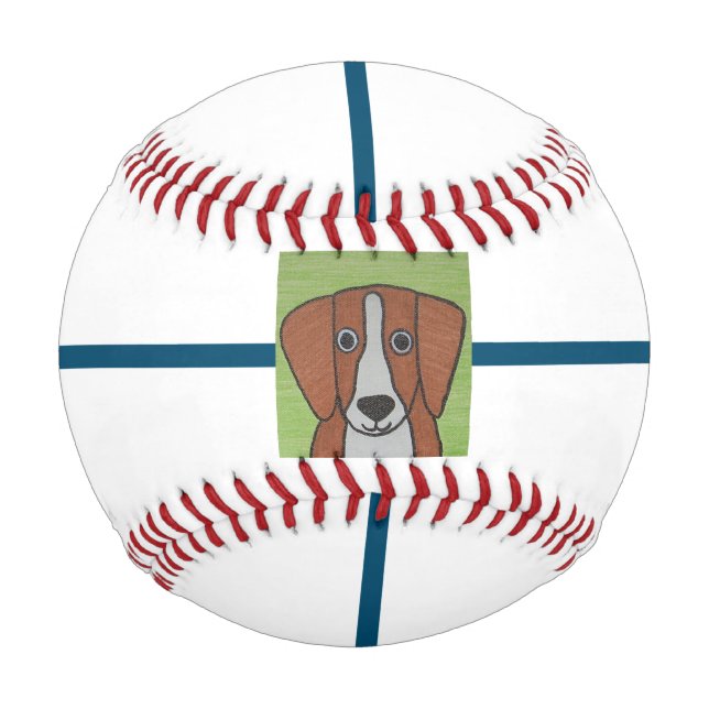 Balle De Baseball Baseball Beagle mignon (Devant)
