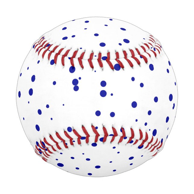 Balle De Baseball Baseball Bleu Pointillé Personnalisé (Devant)