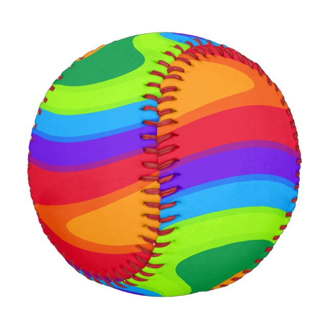 Balle De Baseball Baseball - conception super et colorée arc-en-ciel (Angle)