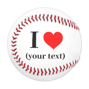 Balle De Baseball Baseball - Custom I heart (votre texte)