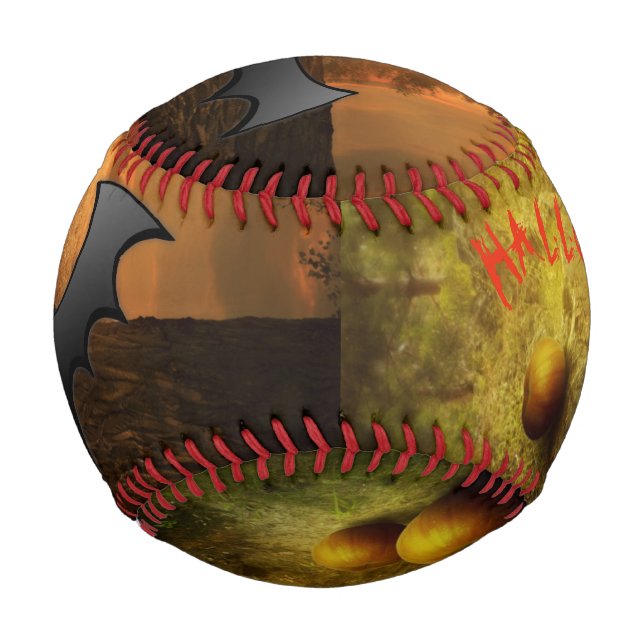 Balle De Baseball Baseball de chaume Citrouille d'Halloween (Devant)