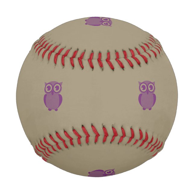 Balle De Baseball Baseball de hibou mauve (Devant)