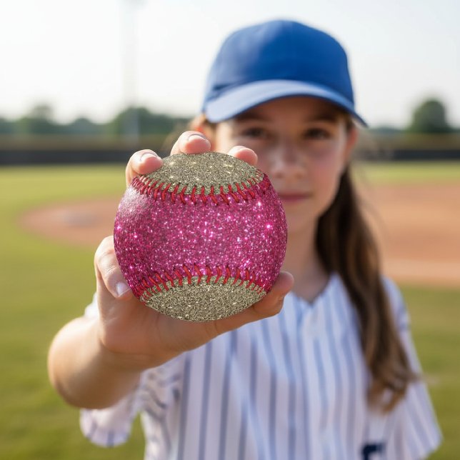 Balle De Baseball Baseball Fille Pailleté Rose et Or (Cool sparkle kid's baseball)