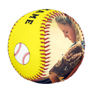 Balle De Baseball Baseball jaune avec nom d'équipe Photo