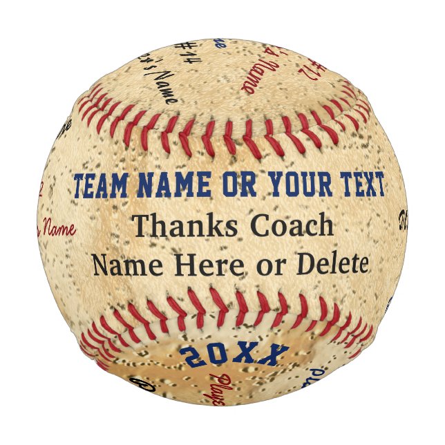 Balle De Baseball Baseball, Noms de tous les joueurs Cadeaux d'entra (Devant)