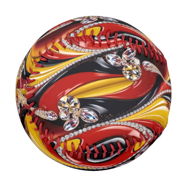 Balle De Baseball Baseball patriotique avec couleurs belges (Devant Gauche)