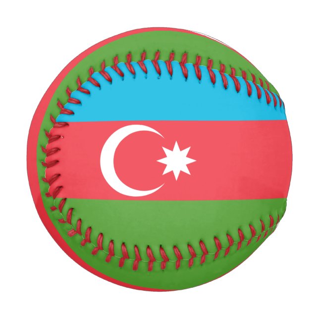 Balle De Baseball Baseball patriotique avec drapeau d'Azerbaïdjan (Devant Gauche)