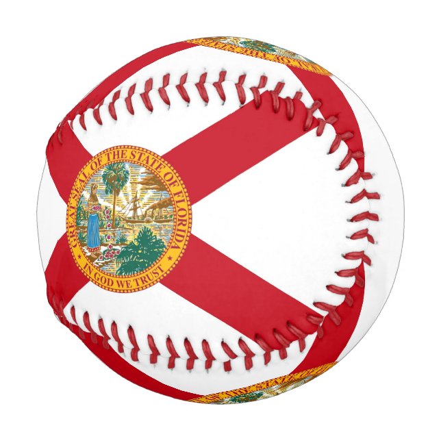 Balle De Baseball Baseball patriotique avec drapeau de Floride, État (Devant Droite)