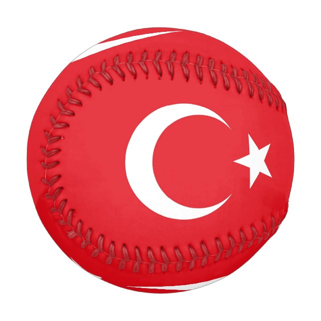 Balle De Baseball Baseball patriotique avec drapeau de la Turquie (Devant Gauche)