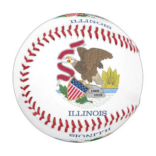 Balle De Baseball Baseball patriotique avec drapeau de l'Illinois, É