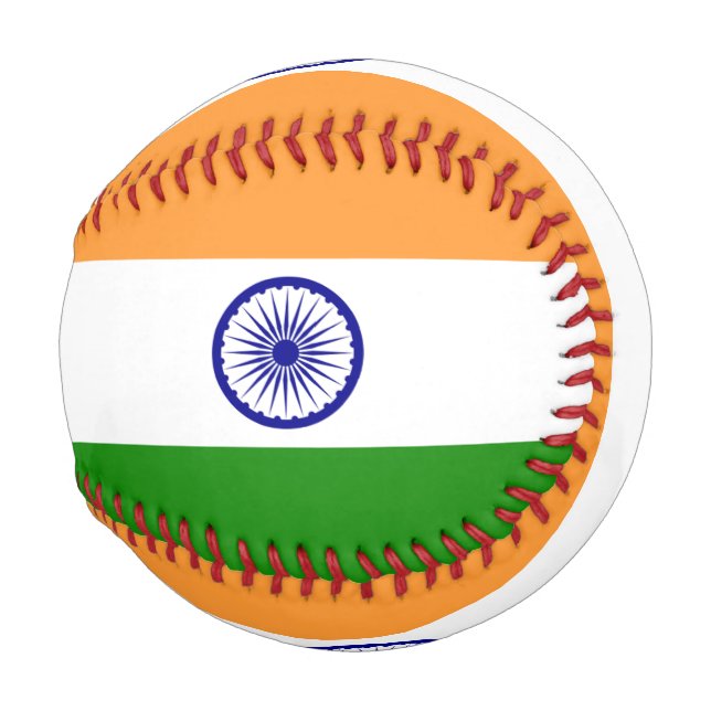 Balle De Baseball Baseball patriotique avec drapeau de l'Inde (Devant Droite)