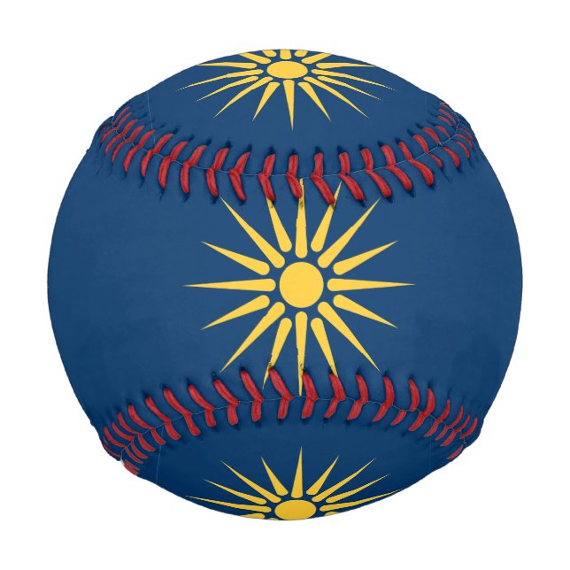 Balle De Baseball Baseball patriotique avec drapeau de Macédoine, Gr (Devant)