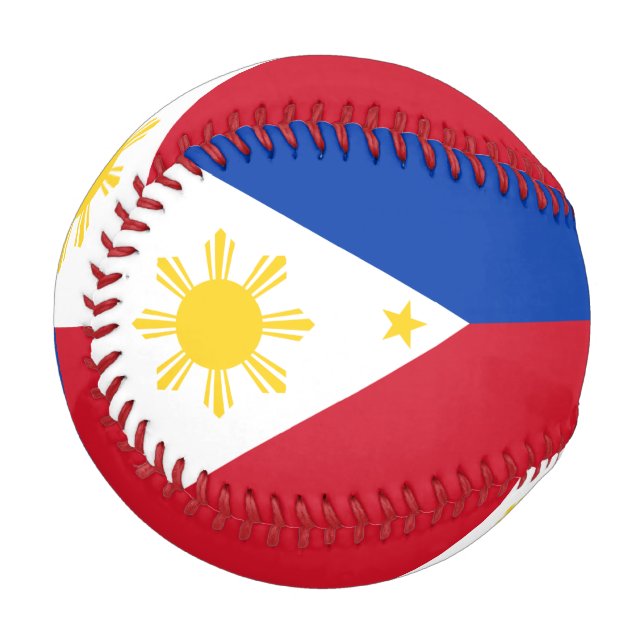 Balle De Baseball Baseball patriotique avec drapeau des Philippines (Devant Gauche)