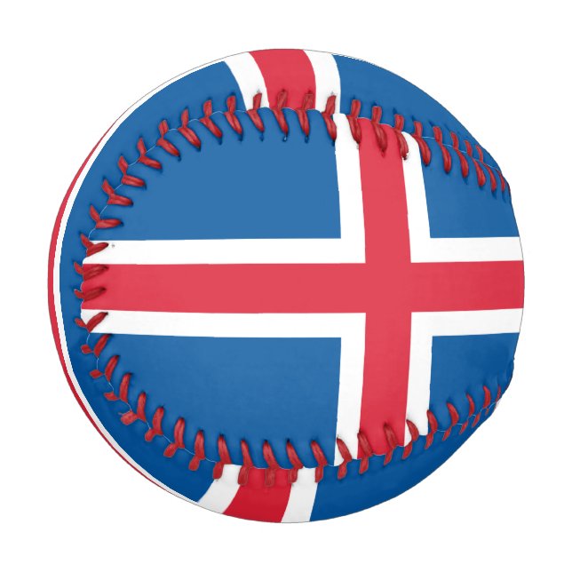 Balle De Baseball Baseball patriotique avec drapeau d'Islande (Devant Gauche)