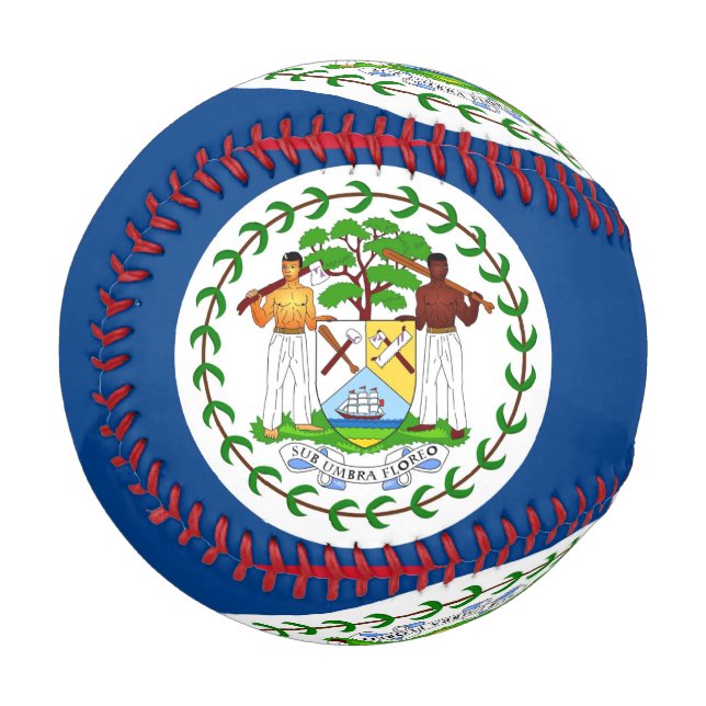 Balle De Baseball Baseball patriotique avec drapeau du Belize (Devant Gauche)