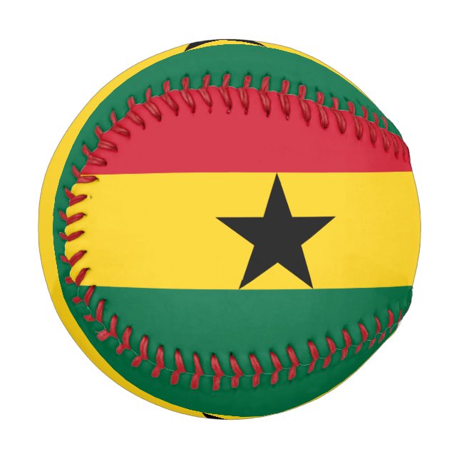 Balle De Baseball Baseball patriotique avec drapeau du Ghana (Devant Gauche)