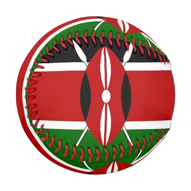 Balle De Baseball Baseball patriotique avec drapeau du Kenya (Devant Gauche)