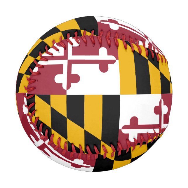 Balle De Baseball Baseball patriotique avec drapeau du Maryland, Éta (Devant Gauche)