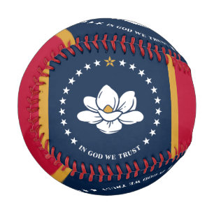 Balle De Baseball Baseball patriotique avec drapeau du Mississippi,