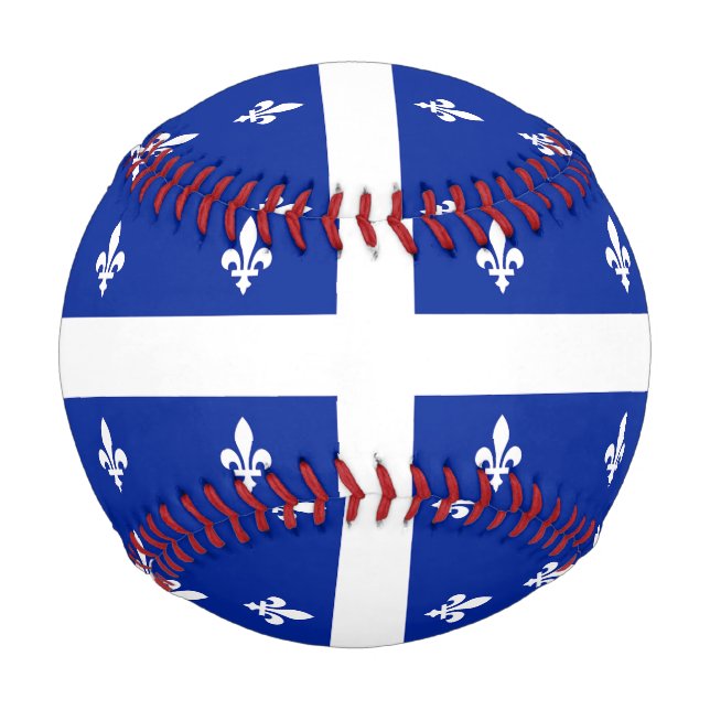 Balle De Baseball Baseball patriotique avec drapeau du Québec, Canad (Devant)