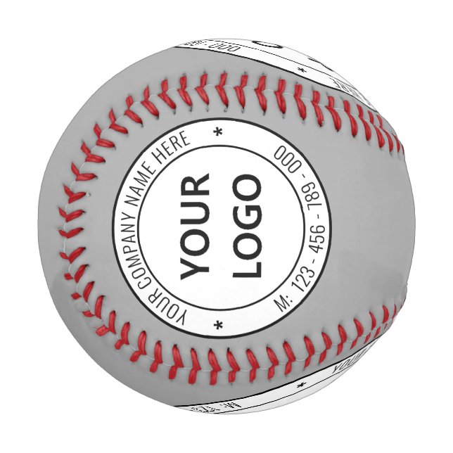 Balle De Baseball Baseball personnalisé avec logo et texte de sociét (Devant Gauche)