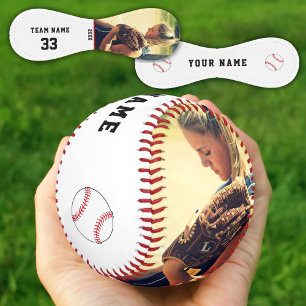 Balle De Baseball Baseball personnalisé avec nom de l'équipe, numéro