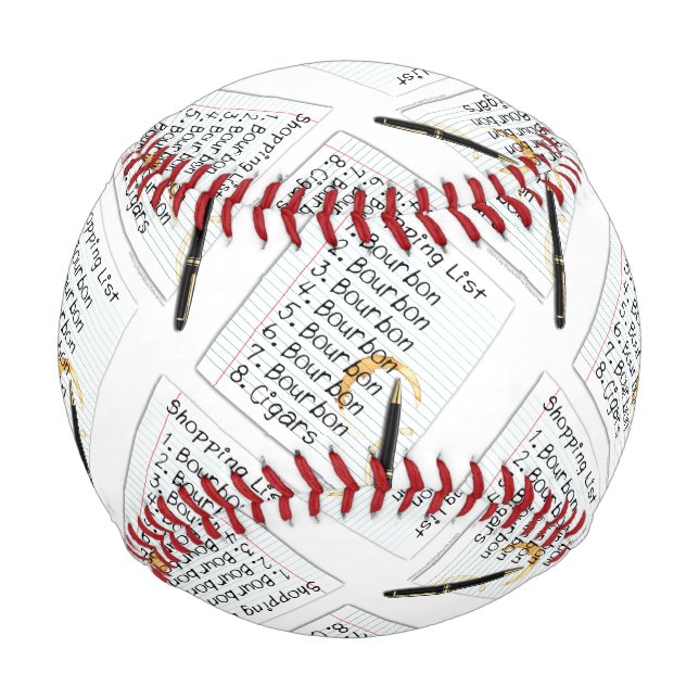 BALLE DE BASEBALL BASEBALL PERSONNALISÉ - BOURBON LOVERS LA LISTE DE (Dos)