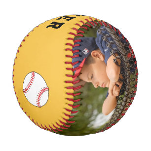 Balle De Baseball Baseball Personnalisé Jaune Nom Numéro Photo Enfan
