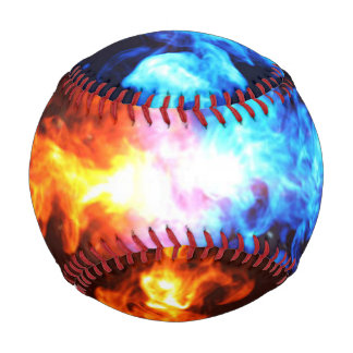 Balle De Baseball Baseball Red and Blue Fire