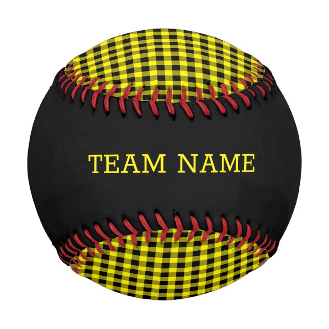 Balle De Baseball Baseball Sports Custom TEAM NOM Black Gold Red (Dos)