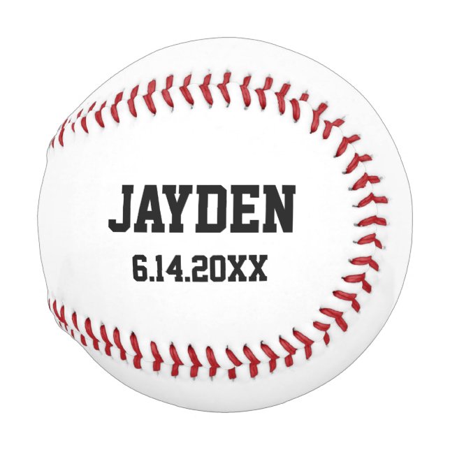 Balle De Baseball Baseball Sports Nouveau Nom bébé Anniversaire Papa (Dos Gauche)