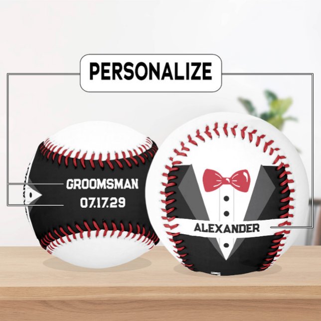 Balle De Baseball Baseball sur mesure pour garçon d'honneur – Texte  (Créateur téléchargé)
