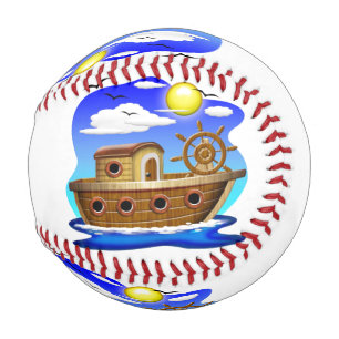 Balle De Baseball Bateau de pêche dessin animé