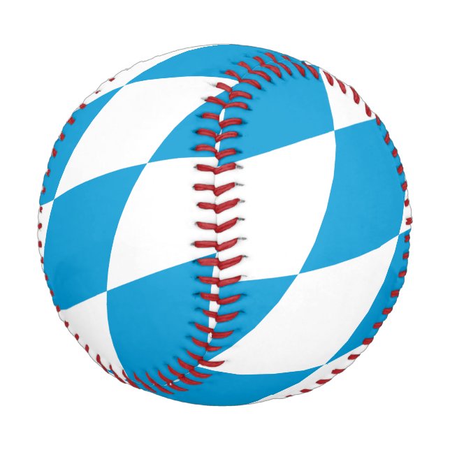 Balle De Baseball Bavière diamant bleu et blanc motif de drapeau (Angle)