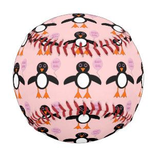 Balle De Baseball Bébé rose mignon fille Penguin Baseball
