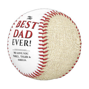 Balle De Baseball Beige Rustique Blanc Meilleur Papa Jamais Fête des