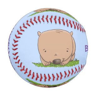 Balle De Baseball Belle illustration de dessin animé de bébé wombat