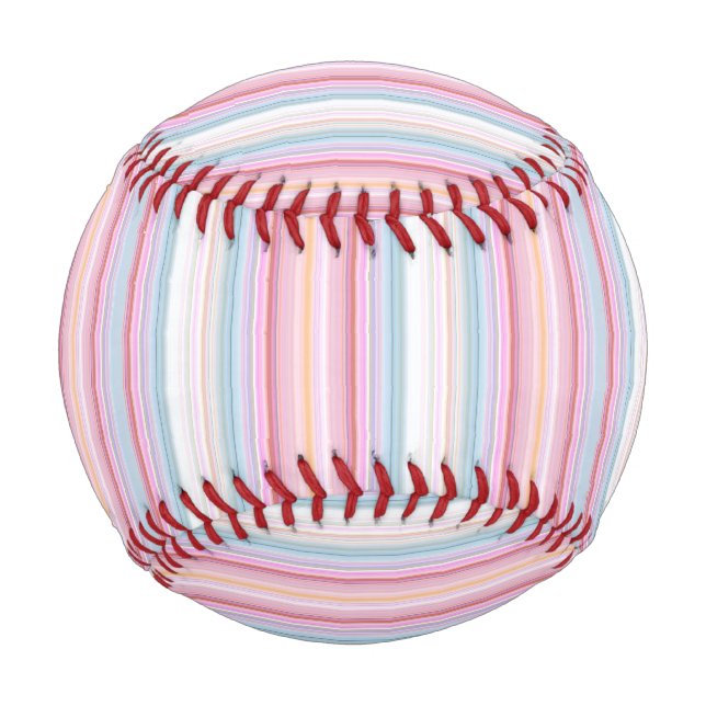 Balle De Baseball Belles rayures roses blanches (Devant)