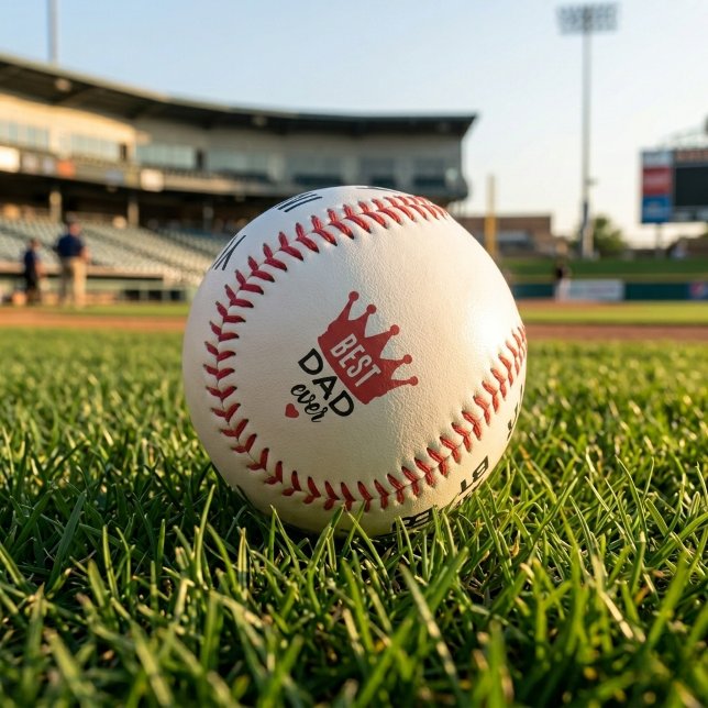 Balle De Baseball Best Dad Ever Custom Image Baseball (Créateur téléchargé)