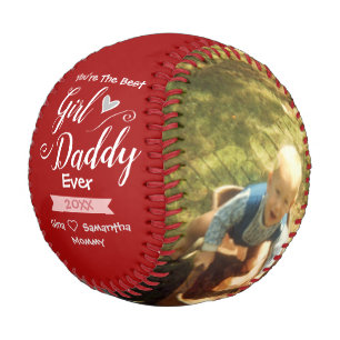 Balle De Baseball Best Girl Daddy Two Photo Baseball