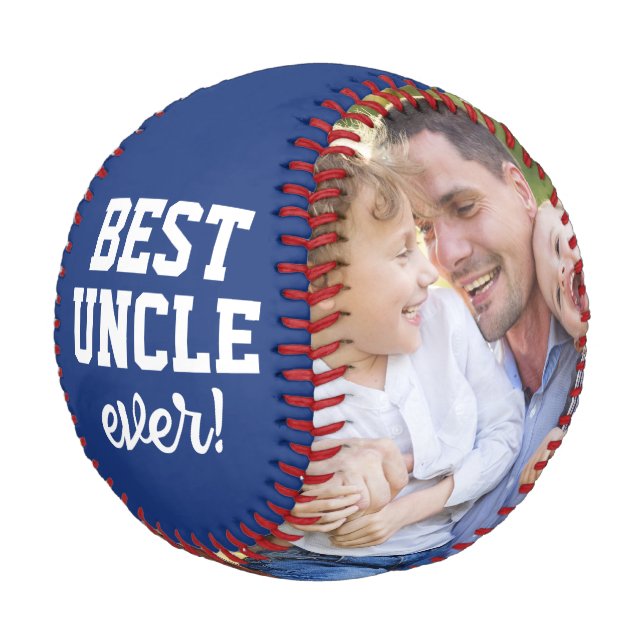 Balle De Baseball Best Uncle Ever Custom Photo Personalized (Angle)