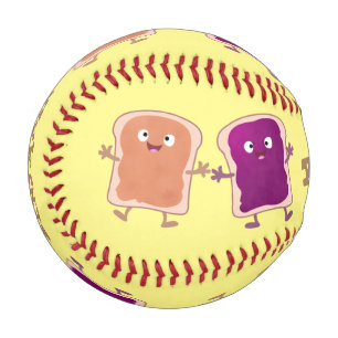 Balle De Baseball Beurre d'arachide mignonne et caricature sandwich