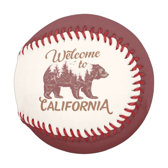 Balle De Baseball Bienvenue à l'ours de Californie (Devant Droite)