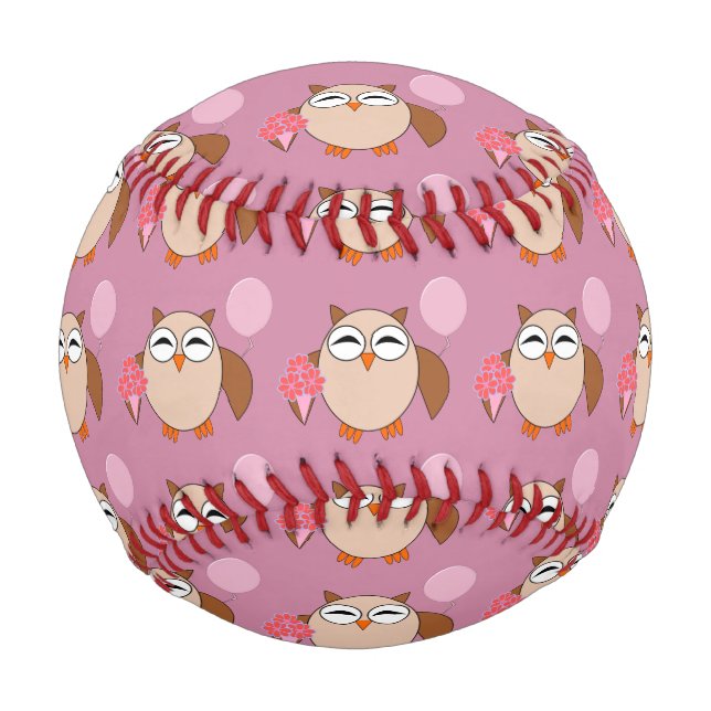 Balle De Baseball Birthday Owl Baseball (Devant)